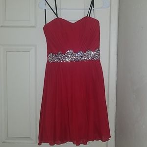 Magenta, hot pink, homecoming dress, embellished